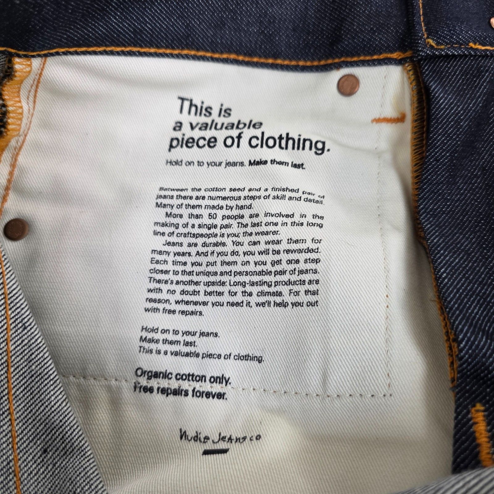 Nwt Nudie Jeans Steady Eddie Ii Dry Gene Men's 30w-30l Button Fly — image 6 of 8